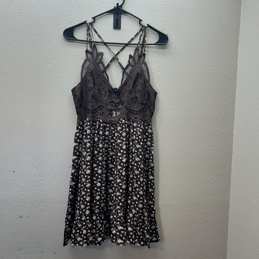 Francesca’s Trixxi NWT Cottagecore Fairycore Lace Mini‎ Dress Floral Festival M